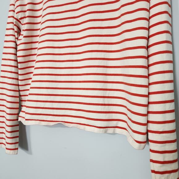 Kule Wavemade Stripe Organic Cotton Long Sleeve Tee Poppy, S - Picture 9 of 12